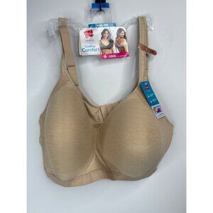 Hanes Bra Womens Size 3XL Wire Free Beige Nude Tan Cooling Comfort Wireless